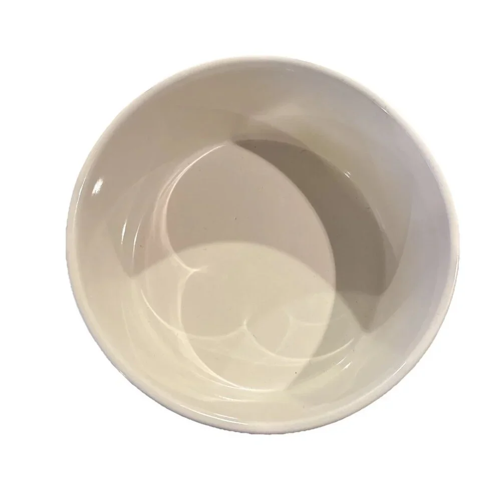 Rae Dunn Pet Bowls FEAST DINE 6” x 3” Dog White and Black Letter